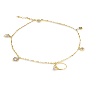 Bratara de picior din aur galben de 14K