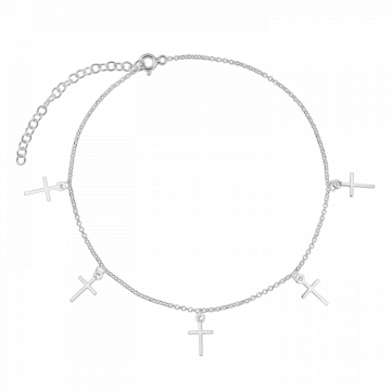 Bratara din argint, cruciulite, 15-19 cm