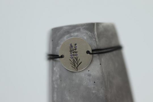 Bratara din argint cu floare de lavanda