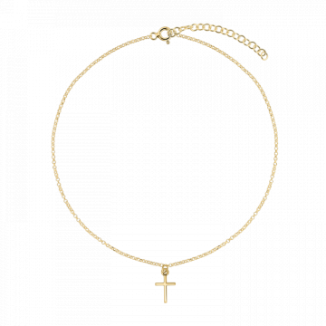 Bratara din argint placata cu aur, cruciulita, 15 - 19 cm