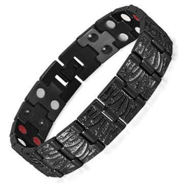 Bratara magnetica din otel inoxidabil, black, SY116QD
