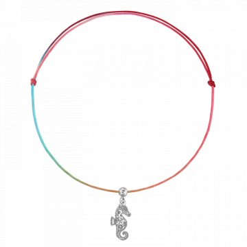 Bratara pentru picior din snur multicolor, calut de mare