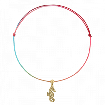 Bratara pentru picior din snur multicolor, calut de mare