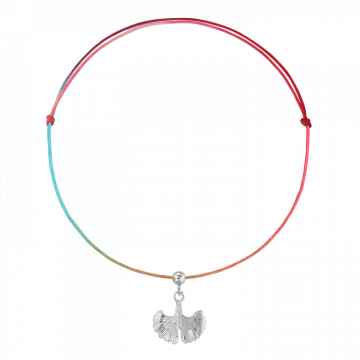 Bratara pentru picior din snur multicolor, frunza Gingko