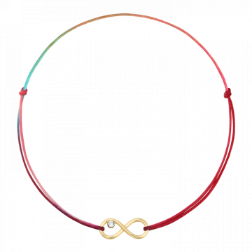 Bratara pentru picior din snur multicolor, infinit