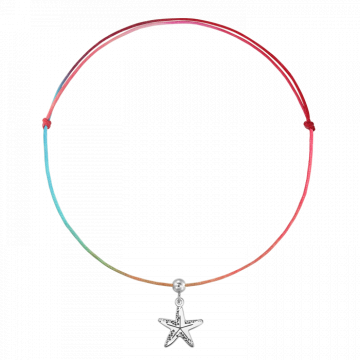 Bratara pentru picior din snur multicolor, stea de mare