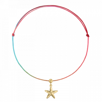 Bratara pentru picior din snur multicolor, stea de mare