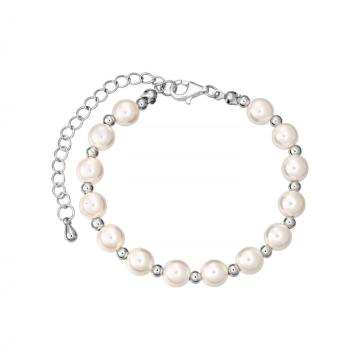 Bratara perle mother of pearl, margele placate cu rodiu