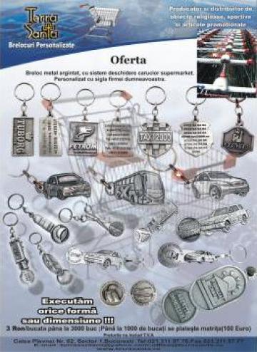 Breloc metal argintat si personalizat