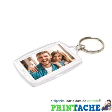 Breloc personalizat cu fotografie plastic - 3,2x4,6cm