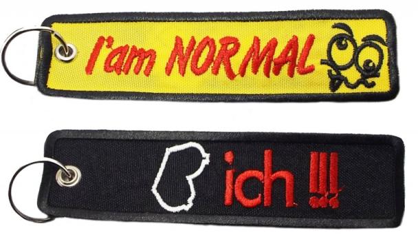 Breloc textil brodat I am Normal