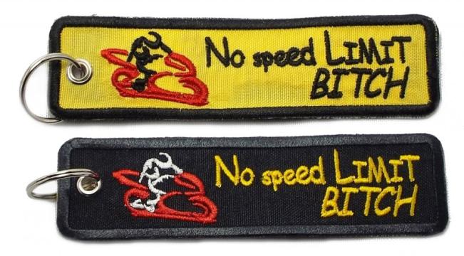 Breloc textil brodat No Speed Limit