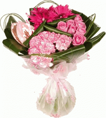 Buchet trandafiri roz si gerbera 4 Roze