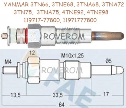 Bujii Yanmar 3TNV70, 3TNA72, 3TNV76, 4TNE92, 4TNE94, 4TNE98