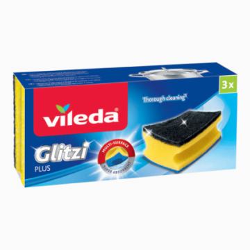Burete vase canelat Vileda Glitzi Plus, 3 buc