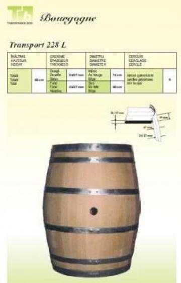 Butoaie pentru transport vin Bordeaux 228 L