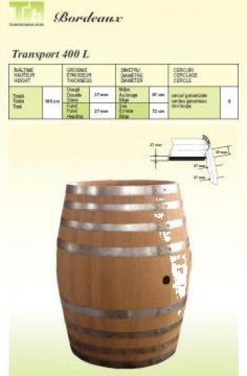 Butoaie pentru transport vin Bordeaux 400L
