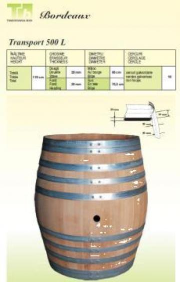 Butoaie pentru transport vin Bordeaux 500L