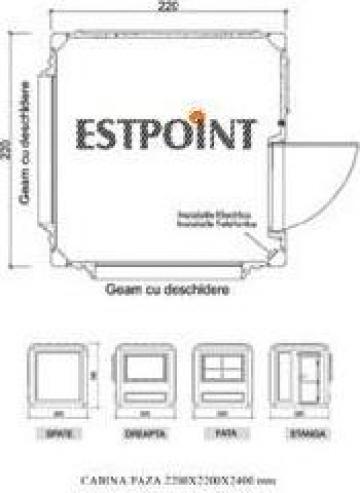 Cabine paza dimensiuni 2200x2200x2400 mm