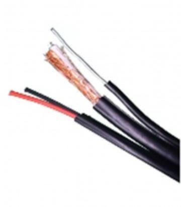 Cablu CCTV coaxial RG59 2x0.75 cu sufa / rola 500ml