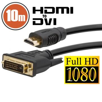 Cablu DVI-D / HDMI 10 m cu conectoare placate cu aur