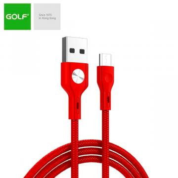 Cablu USB microUSB CD Leather Golf GC-60m rosu