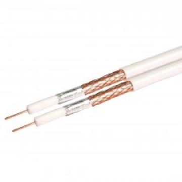 Cablu coaxial RG6 Q5+ alb / rola 500ml