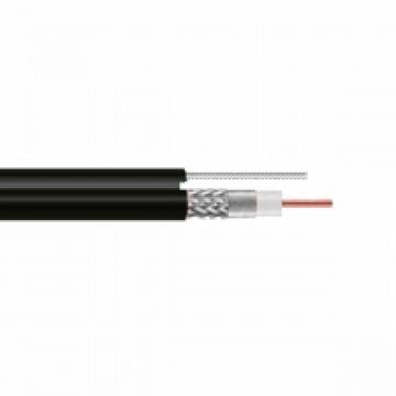 Cablu coaxial RG6 negru cu sufa Q5+/ rola 305ml