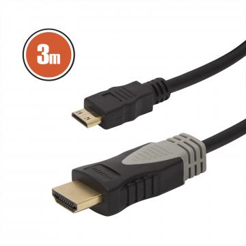 Cablu mini HDMI 3 m cu conectoare placate cu aur