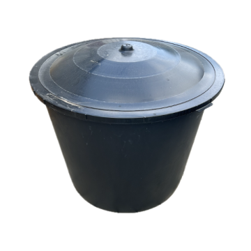Cada Mastellone 500 L, neagra, din plastic, cu capac