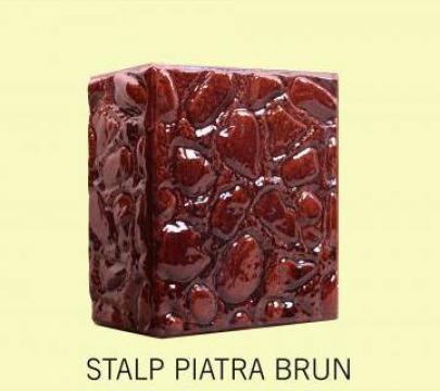 Cahle teracota Stalp + placa Piatra Brun