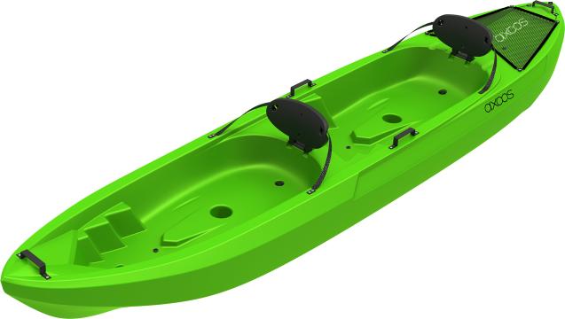 Caiac Sit on Top Tandem, Axoos, 3,60 metri lungime, verde