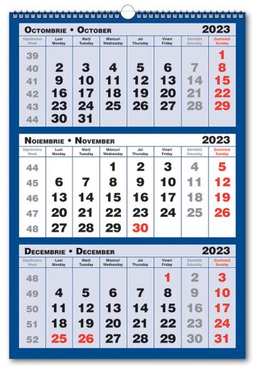 Calendare triptice 2023