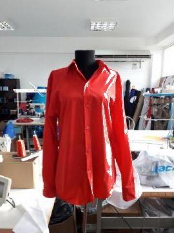 Camasa rosie de paza din poplin