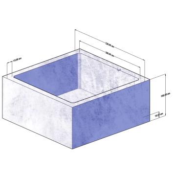 Camin patrat din beton  dimensiune interioara 2 m