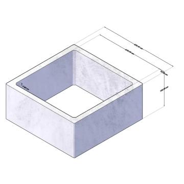 Camin patrat din beton dimensiune interioara 2 m