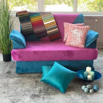 Canapea extensibila Ankara 2 locuri + lada turcoaz + roz 145