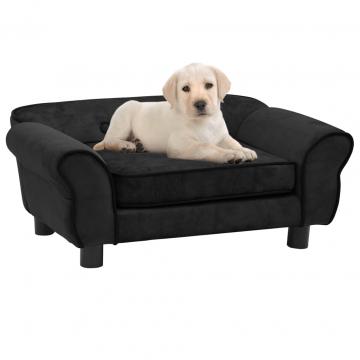 Canapea pentru caini, negru, 72x45x30 cm, plus