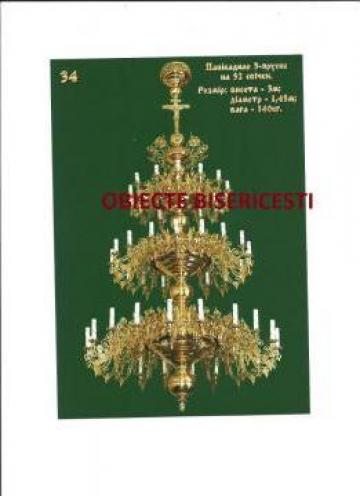 Candelabre din bronz, tabla aurie, cruci pentru turle