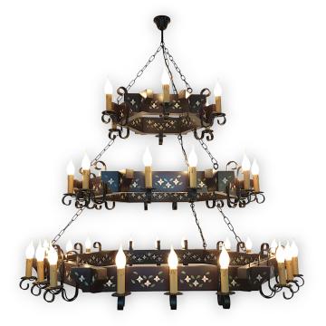 Candelabru Queen 36X E14 wenge pictat EX-00332