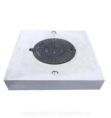 Capac camin beton  120x120x15 cu rama din fonta de 25 tone