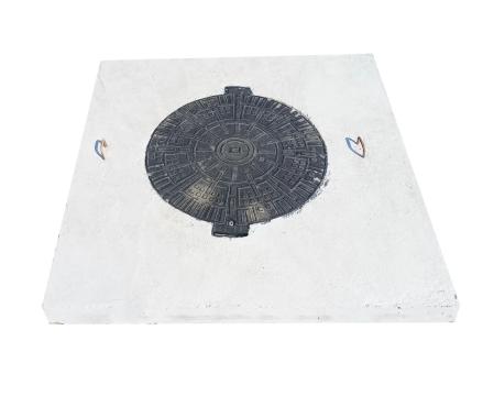 Capac camin cu rama din PVC 1.5 tone - 120x120x10 cm