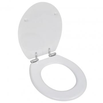 Capace WC cu inchidere silentioasa, 2 buc, alb, MDF