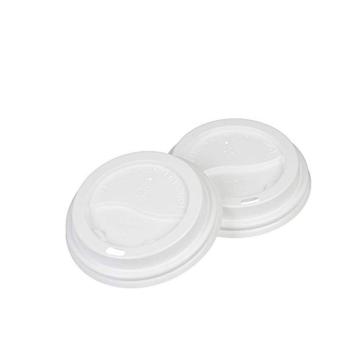 Capace din plastic albe pentru paharele de bauturi calde