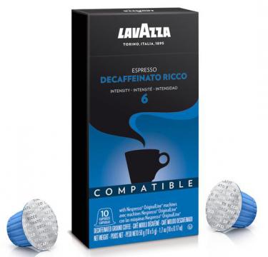 Capsule cafea Lavazza decofeinizata Ricco 6 Nespresso 10buc