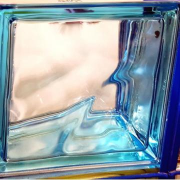 Caramida sticla Blue metalizat