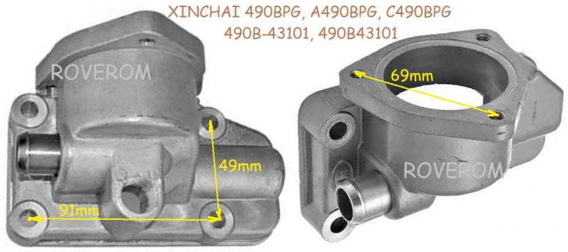 Carcasa termostat Xinchai 490BT, 495BT, 498BT, Foton, Jinma