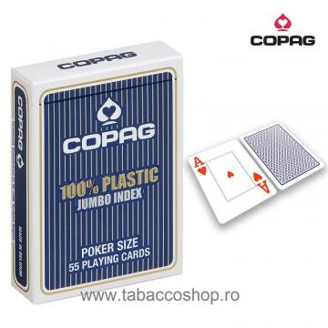 Carti de joc Copag 100% Plastic Jumbo Index Blue