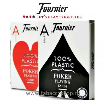 Carti de joc Fournier 100% plastic Jumbo Index Red