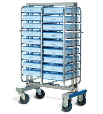 Carucior inox transport Heavy Duty pentru 10 tavi izoterme
